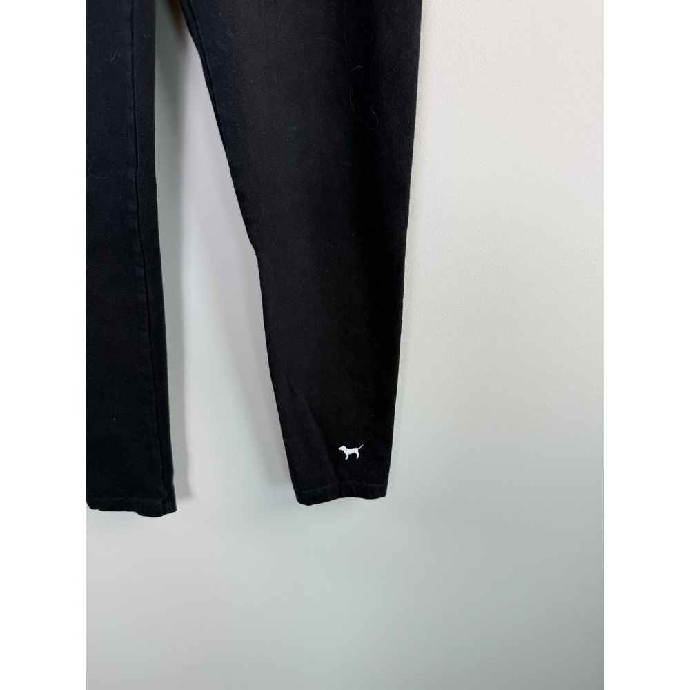 PINK Leggings Women Small Black Red Fold-Over Waistband Y2K Yoga Pants - Picture 2 of 4
